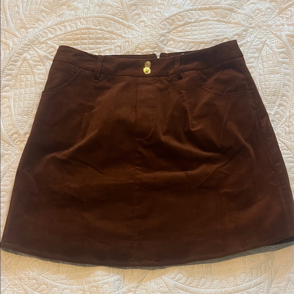 RIHOAS burnt sienna corduroy Mini Skirt